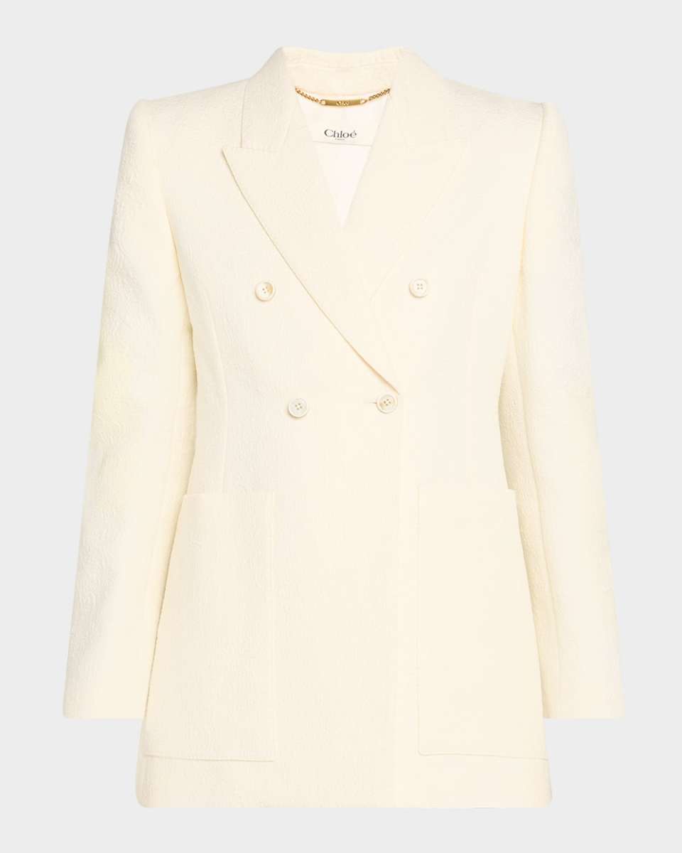 Paisley Jacquard Double-Breasted Jacket